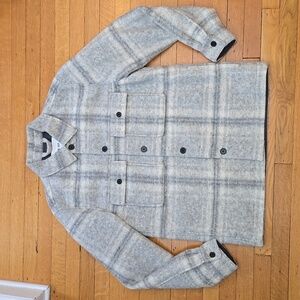 NN07, Wilas, Plaid Wool-Blend Jacket, Light Gray & Cream, EUC, Men's L